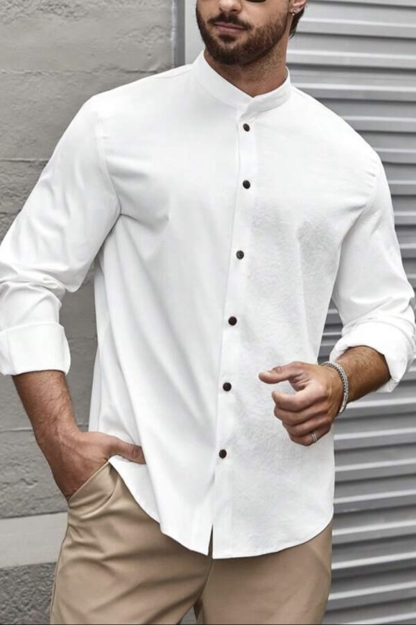 Πουκάμισο λευκό με καφε κουμπιά!
