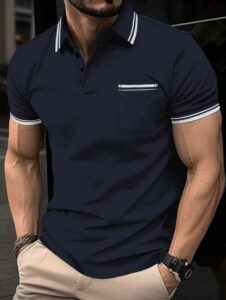 Polo Ανδρικό Ριγέ Μπλέ