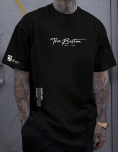 T-shirt Ανδρικό Oversized The Boston Μαύρο