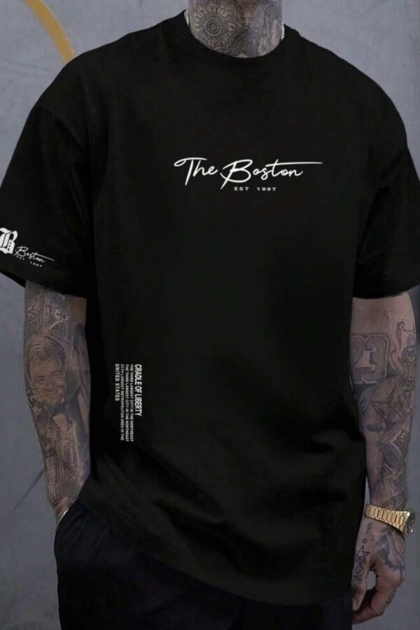 T shirt oversized the Boston μαύρο!