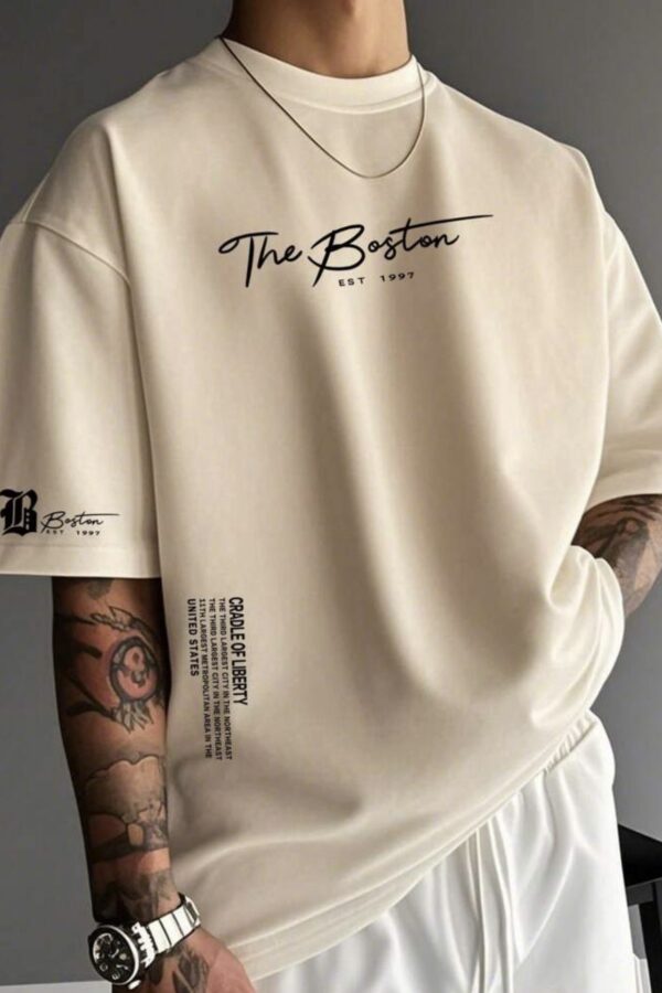 T-shirt Ανδρικό Oversized The Boston Μπέζ