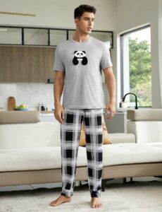 Πιτζάμες Ανδρικές Panda Γκρί