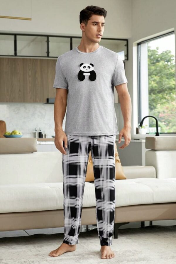 Πιτζάμες Ανδρικές Panda Γκρί