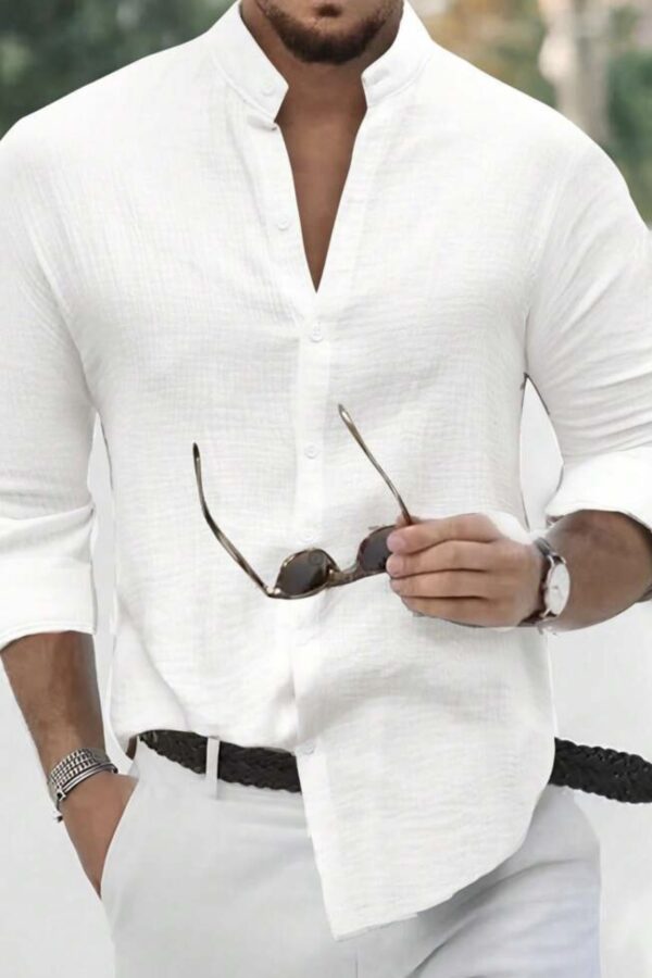 Πουκάμισο λινό λευκό!