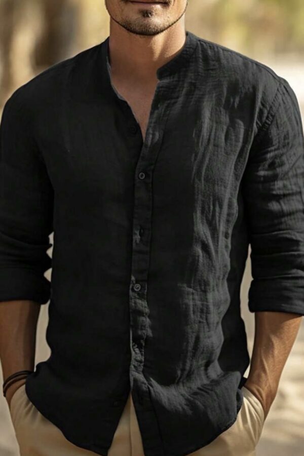 Πουκάμισο Λινό μαυρο