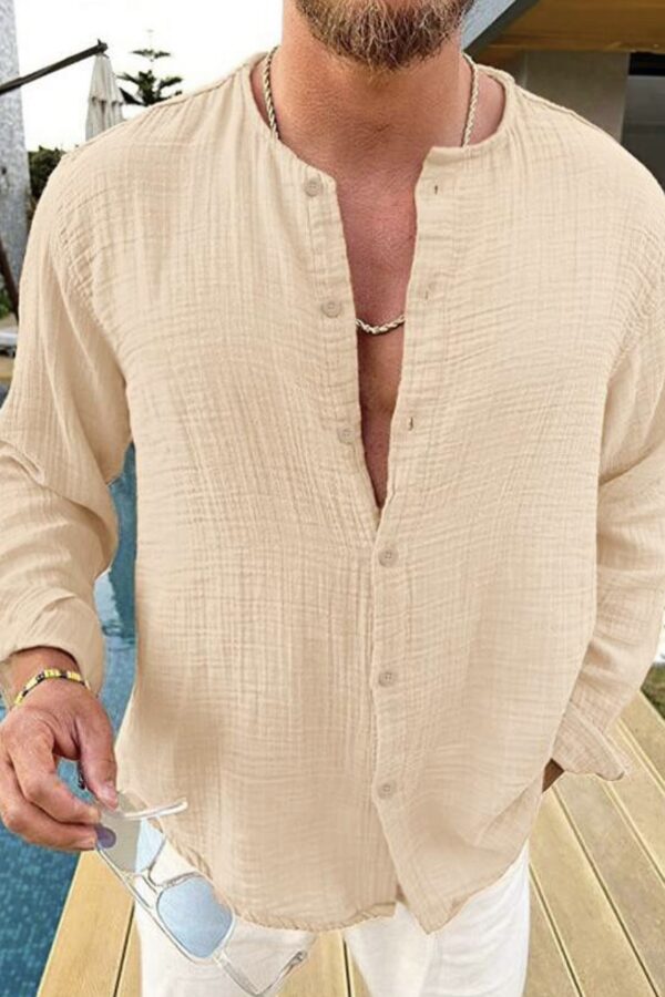 Πουκάμισο Λινό Μπέζ