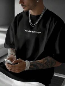 T-Shirt Ανδρικό Never Give Up Oversize