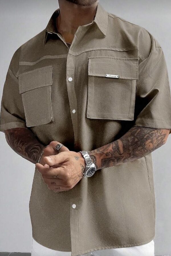 Πουκάμισο με τσέπες χακι